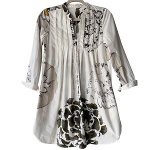 Sophistiqué Made in Italy 100% Cotton‎ Floral Tunic Shirt Dress – Size 38 (US 6)